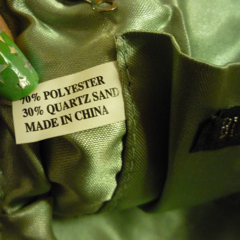 Vintage green soft satin beaded snap closure crossbody chain strap lined purse - Picture 5 of 8